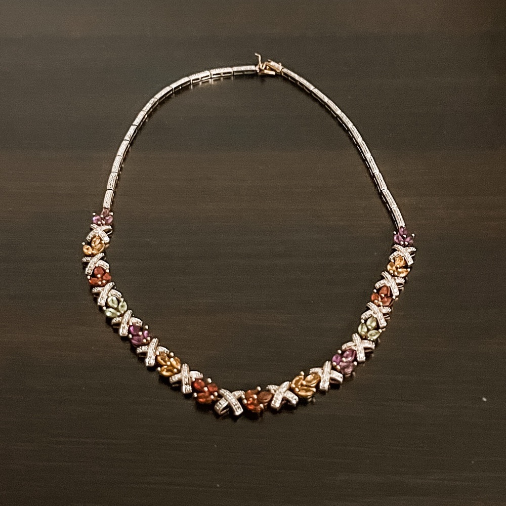 Vtg 925 Silver with Multi gemstones.